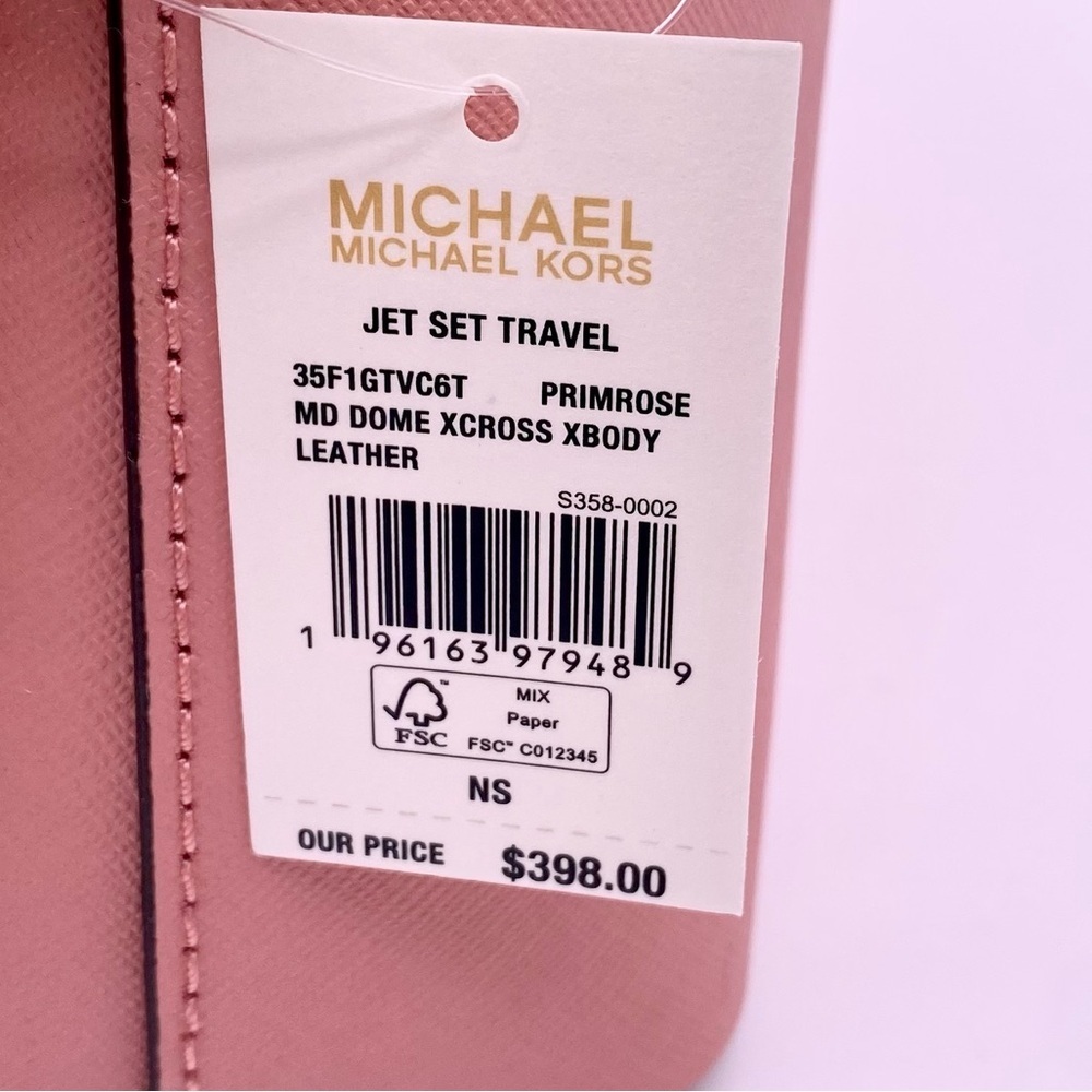Michael Kors Jet Set Travel Medium Dome Crossbody Leather Primrose - Picture 10 of 12